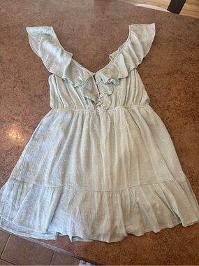 ILLA ILLA Light Mint Green Ruffle Casual romper